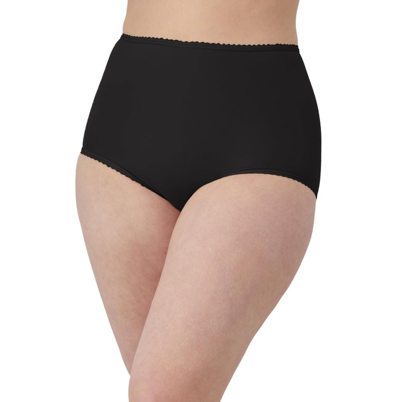 Bali Womens Skimp Skamp Panty, Smoothing Stretch Underwear, Df2633 Briefs, Black, 11 US - Image 1
